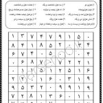 کاربرگ عدد نویسی سوم