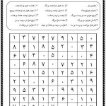 کاربرگ اعداد چهار رقمی سوم