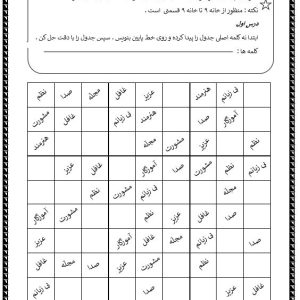 کاربرگ املا سودکو درس1 فارسی دوم