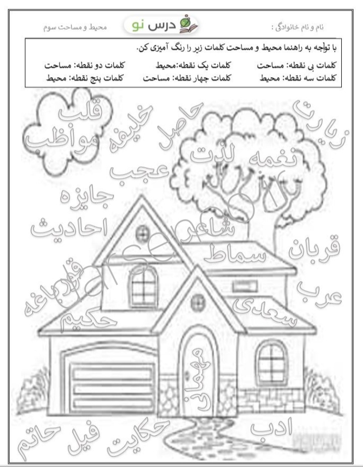 کاربرگ محیط و مساحت