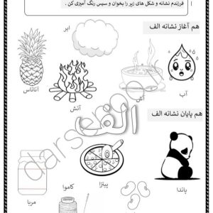 کاربرگ هم آغاز و هم پایان نشانه الف